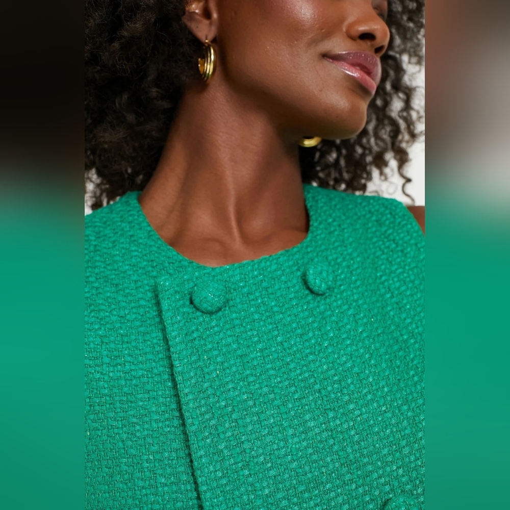 NWT Emerald Green Tweed Bianca Dress Size XL  by Pomander Place - Picture 5 of 10